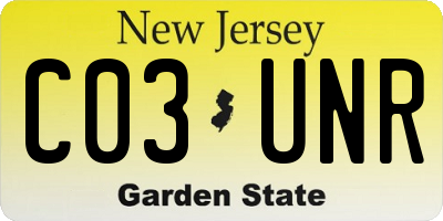 NJ license plate C03UNR