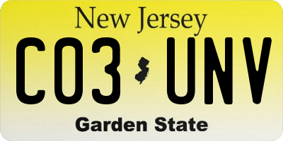 NJ license plate C03UNV