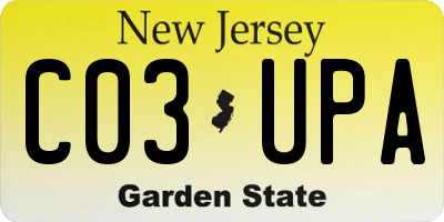 NJ license plate C03UPA