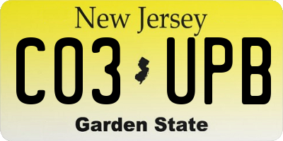 NJ license plate C03UPB