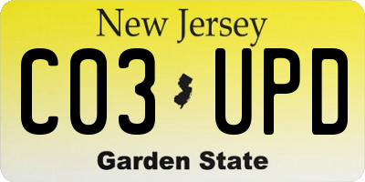 NJ license plate C03UPD