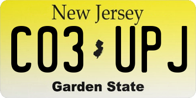 NJ license plate C03UPJ