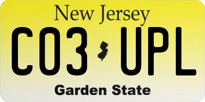 NJ license plate C03UPL