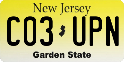 NJ license plate C03UPN