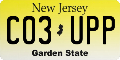 NJ license plate C03UPP