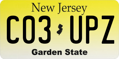 NJ license plate C03UPZ