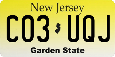 NJ license plate C03UQJ