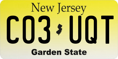 NJ license plate C03UQT