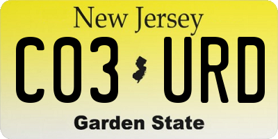 NJ license plate C03URD