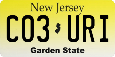NJ license plate C03URI
