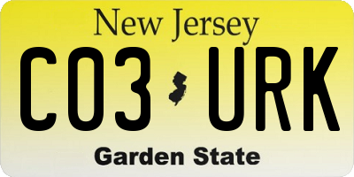 NJ license plate C03URK