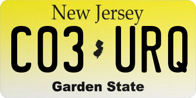 NJ license plate C03URQ