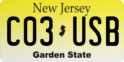 NJ license plate C03USB