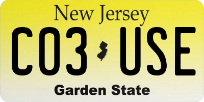 NJ license plate C03USE
