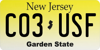 NJ license plate C03USF