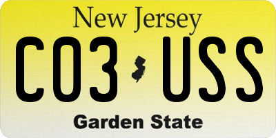 NJ license plate C03USS