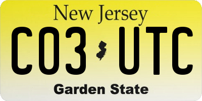 NJ license plate C03UTC