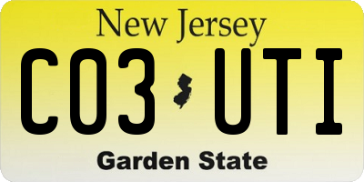 NJ license plate C03UTI