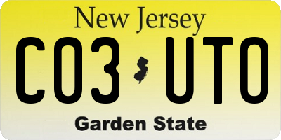 NJ license plate C03UTO