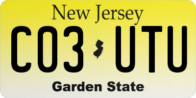 NJ license plate C03UTU