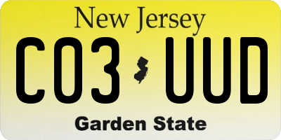 NJ license plate C03UUD