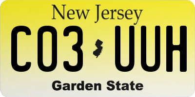 NJ license plate C03UUH