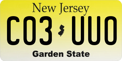 NJ license plate C03UUO