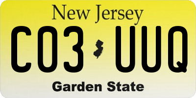 NJ license plate C03UUQ