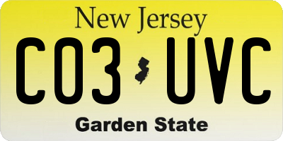 NJ license plate C03UVC