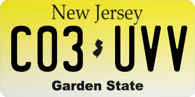NJ license plate C03UVV