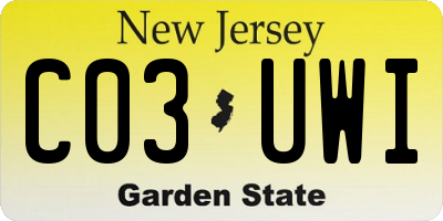 NJ license plate C03UWI
