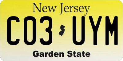 NJ license plate C03UYM