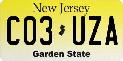 NJ license plate C03UZA