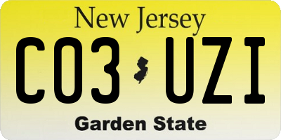 NJ license plate C03UZI