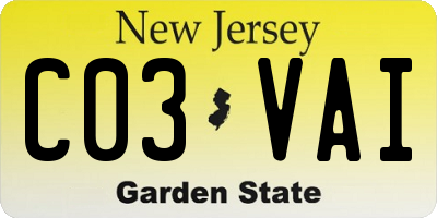 NJ license plate C03VAI