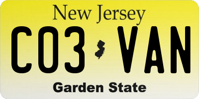 NJ license plate C03VAN