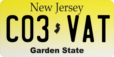 NJ license plate C03VAT