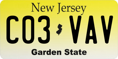 NJ license plate C03VAV