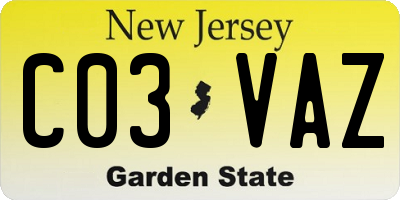 NJ license plate C03VAZ