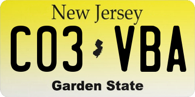 NJ license plate C03VBA