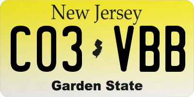 NJ license plate C03VBB