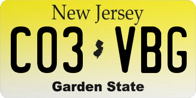 NJ license plate C03VBG