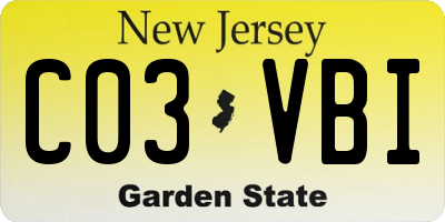 NJ license plate C03VBI