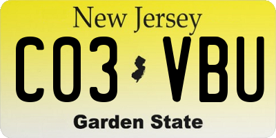 NJ license plate C03VBU