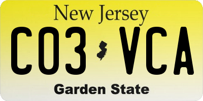 NJ license plate C03VCA