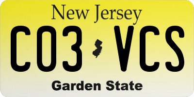 NJ license plate C03VCS