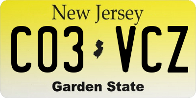 NJ license plate C03VCZ