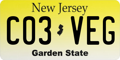 NJ license plate C03VEG