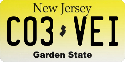 NJ license plate C03VEI