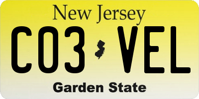 NJ license plate C03VEL